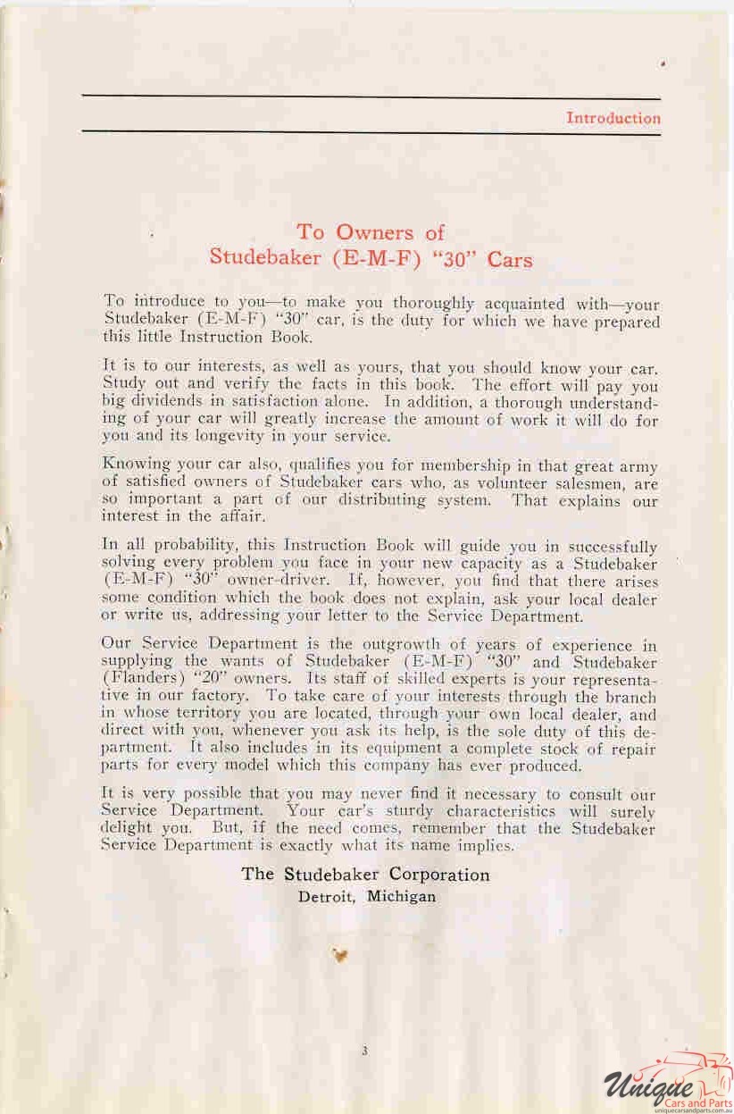 1912 Studebaker E-M-F 30 Operation Manual Page 44